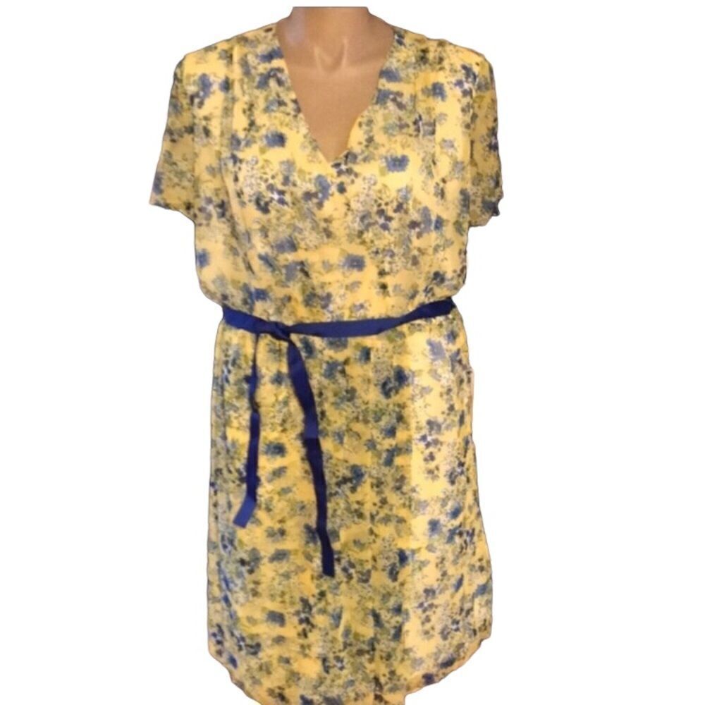 Alex Marie Size 16W Floral Dress w/Tie Belt